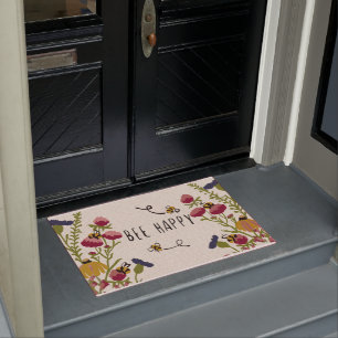 Paillasson Bee Happy Doormat, Funny Bee Mat Décor