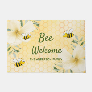 Paillasson Bee Welcome bumble abeilles jaune nom abeille