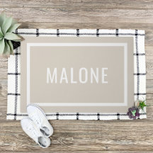 Beige clair Nom de famille personnalisé mat de por