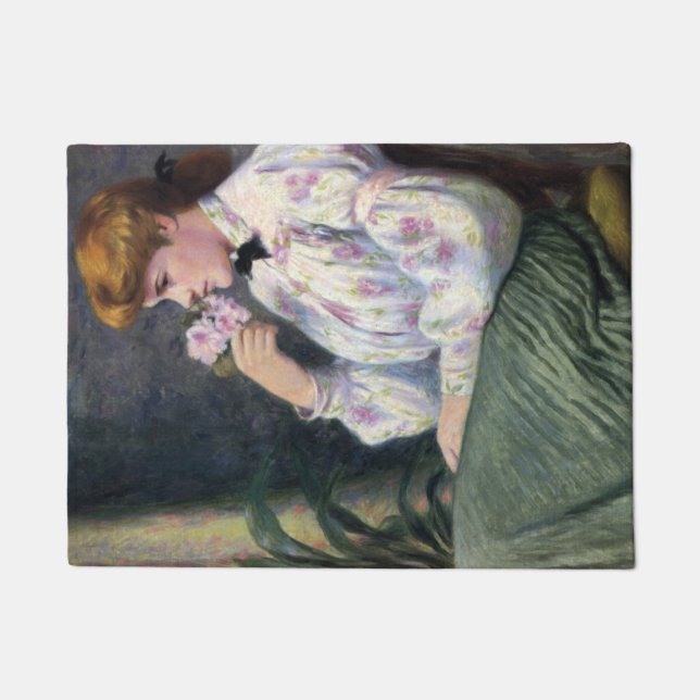 Paillasson Belle Femme Sentant Des Fleurs (Reverie) (Devant)