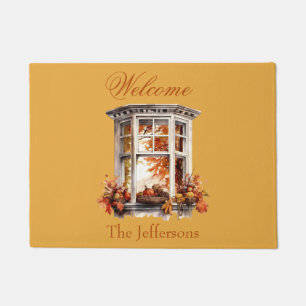 Paillasson Belle fenêtre d'automne Mat de bienvenue