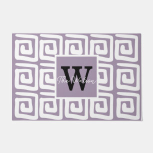 Paillasson Belle motif monogrammed clé grecque violet