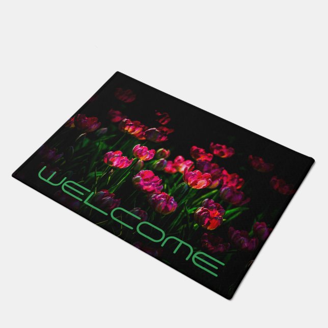 Paillasson Belles fleurs de tulipe foncées (Incliné)