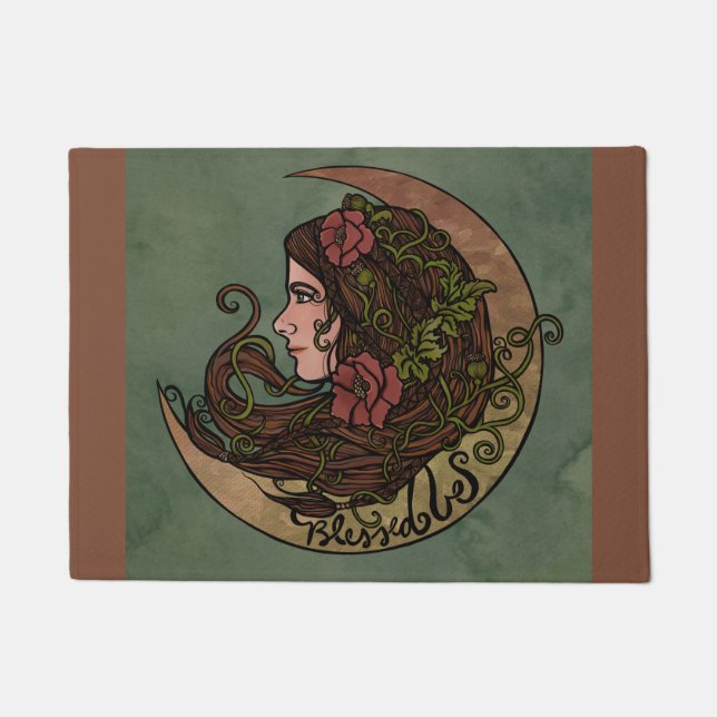 Paillasson Béni Soit La Déesse Lune Pagan (Devant)