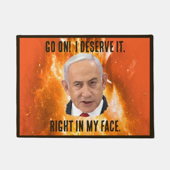 Paillasson Benjamin "Bibi" Netanyahu Prime Minister of Israel (Devant)