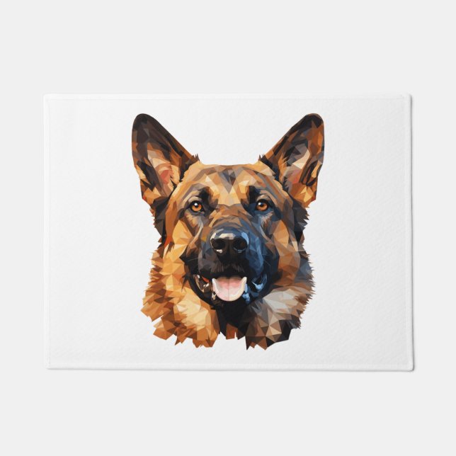 Paillasson Berger allemand cool en polygone de style classiqu (Devant)