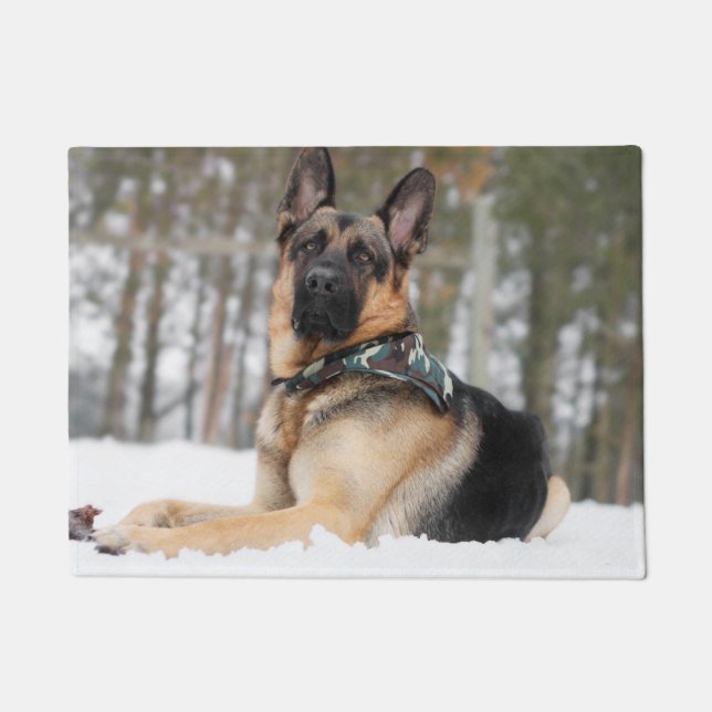 Paillasson Berger Allemand En Neige (Devant)