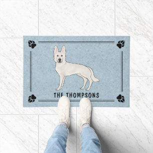 Paillasson Berger Blanc Suisse Blanc GSD Chien de Dessin Anim