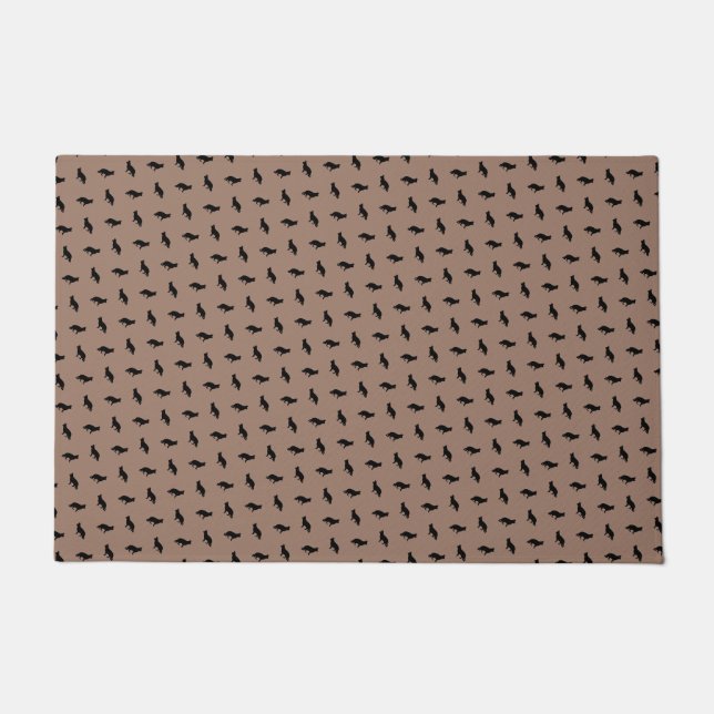 Paillasson Berger noir allemand Silhouttes sur Khaki Beige (Devant)