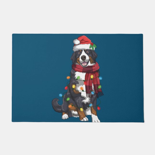 Paillasson Bernese Mountain Christmas Light Amant chien drôle (Devant)