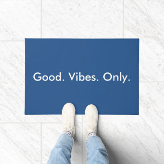 Paillasson Bien. Vibes. Seulement. Blanc Et Bleu Personnalisa
