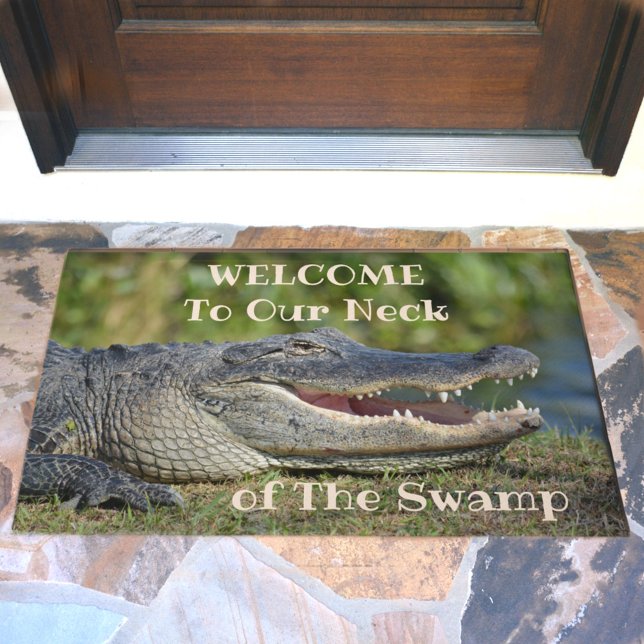 Paillasson Bienvenue à American Alligator Wildlife Photograph (Créateur téléchargé)