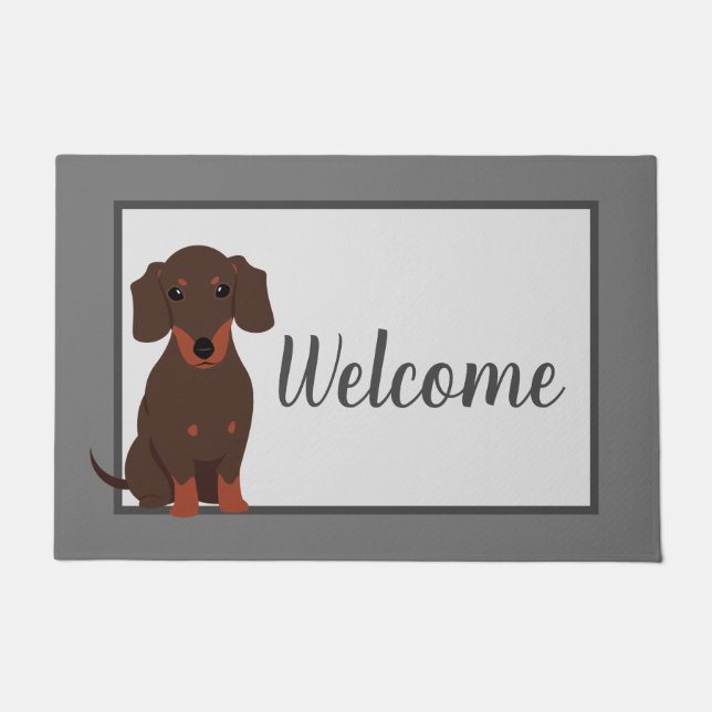Paillasson Bienvenue à Cute Doxie (Devant)