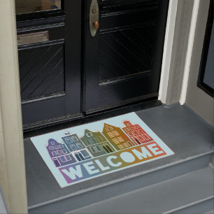 Paillasson Bienvenue à la maison Rainbow Holland Amsterdam co