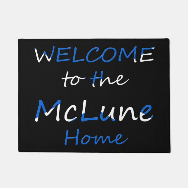 Paillasson Bienvenue à la maison YourName sur Dmt Scottish Fl (Devant)