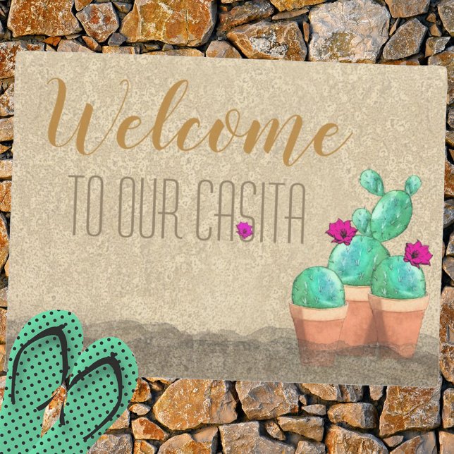 Paillasson BIENVENUE À Notre Casita Cactus Fleur Sud-Ouest (Créateur téléchargé)