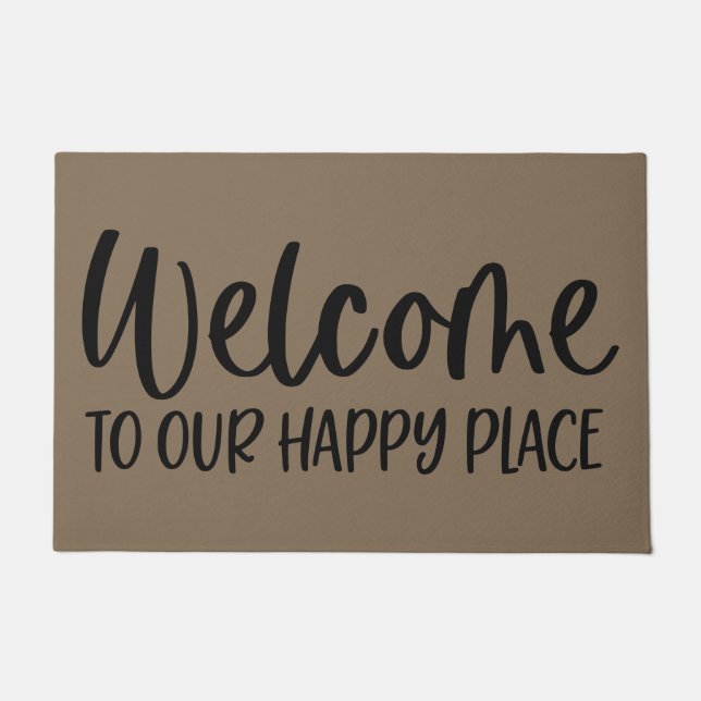Paillasson Bienvenue À Notre Happy Place (Devant)