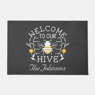Paillasson Bienvenue à notre Hive Honey Bee Spring Doormat