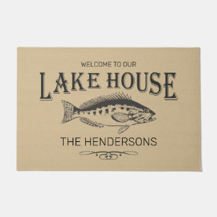 Paillasson Bienvenue À Notre Lake House Nom De Famille Poisso