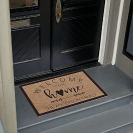Paillasson Bienvenue à notre maison Porte personnalisée