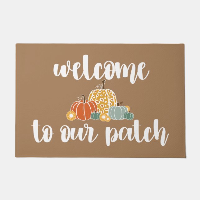 Paillasson Bienvenue À Notre Patch Automne Porte Mat (Devant)