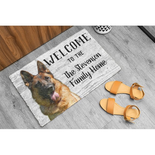 Paillasson Bienvenue Allemand Berger Chien Famille Animaux de (Créateur téléchargé)