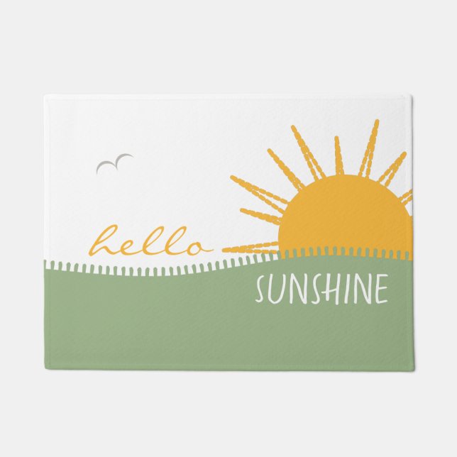 Paillasson Bienvenue au Sunshine Hello moderne (Devant)