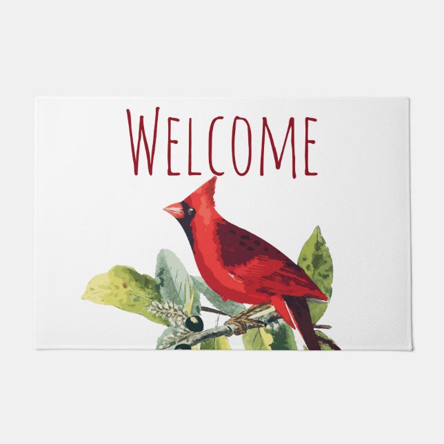 Paillasson Bienvenue Cardinal d'hiver (Devant)