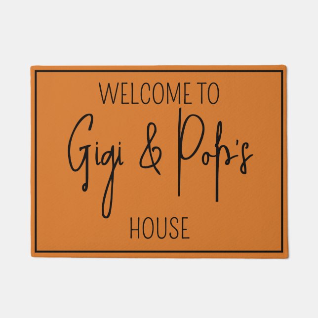 Paillasson Bienvenue chez Gigi et Pop, Bienvenue (Devant)