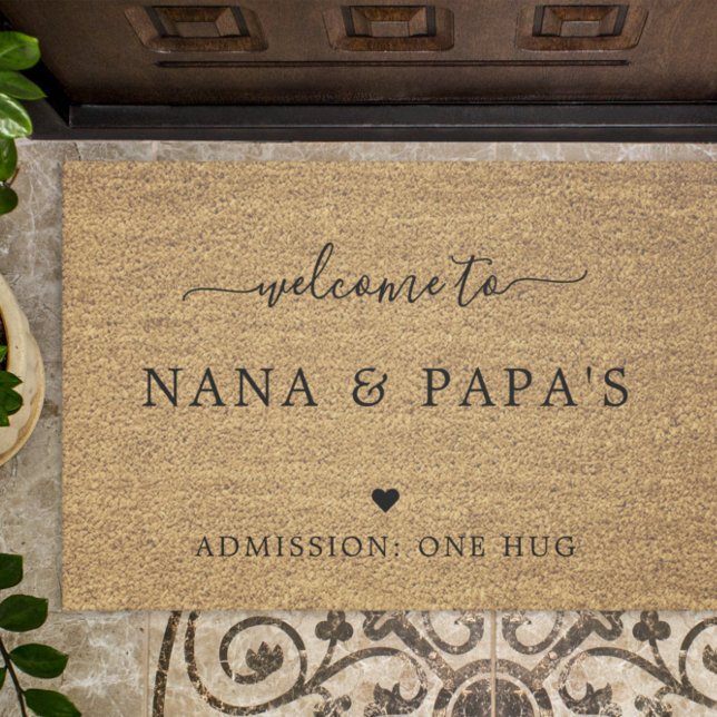Paillasson Bienvenue chez Nana & Papa's House FAUX Coir (Créateur téléchargé)