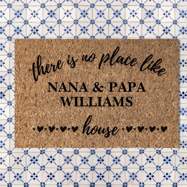Paillasson Bienvenue chez Nana & Papa's House Personnalisé (Créateur téléchargé)
