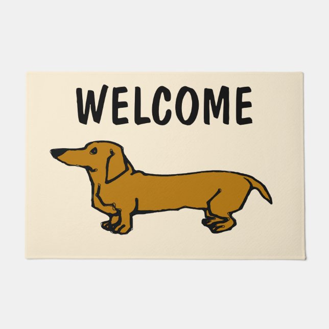 Paillasson Bienvenue Dachshund Porte Mat (Devant)