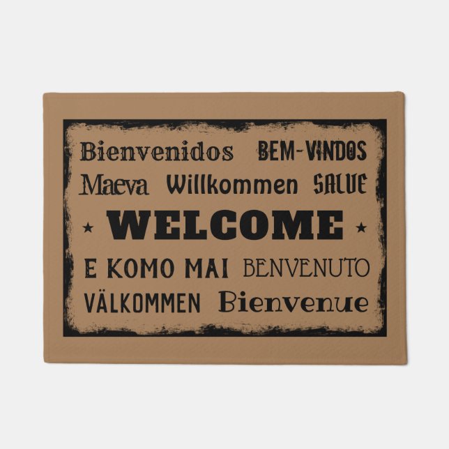 Paillasson Bienvenue dans 10 langues (Devant)