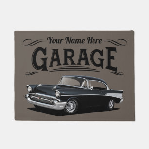 Paillasson Bienvenue dans la voiture classique noire de 1957 