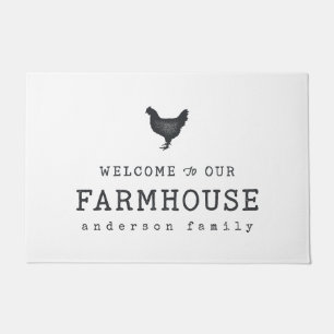 Paillasson Bienvenue dans notre ferme Pays Poulet rustique