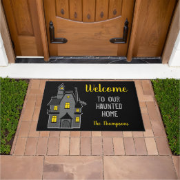 Paillasson Bienvenue dans notre maison hantée Halloween