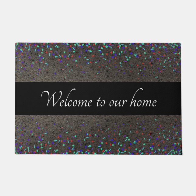 Paillasson Bienvenue dans notre maison (ou votre message) Con (Devant)