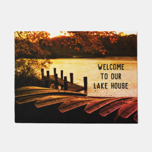 Paillasson Bienvenue dans notre texte personnalisé Lake Hous
