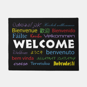 Paillasson Bienvenue dans plusieurs langues Arrière - plan no