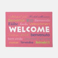 Bienvenue dans plusieurs langues Pink Arrière - pl