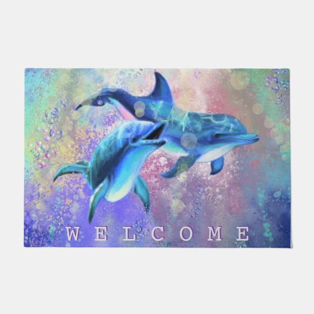 Paillasson Bienvenue Dolphin Doormat Couple (Devant)