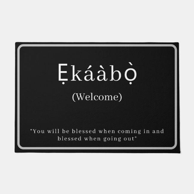 Paillasson Bienvenue  | Ekaabo Yoruba Porte Mat (Devant)