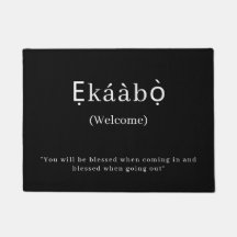Bienvenue  | Ekaabo Yoruba Porte Mat