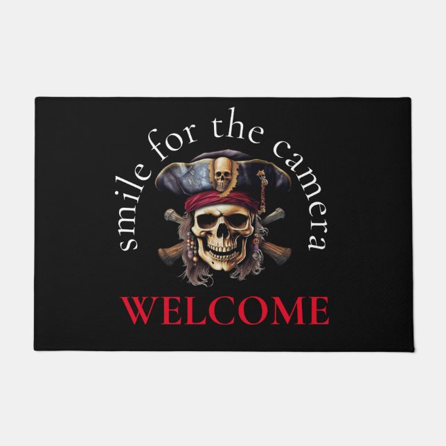 Paillasson Bienvenue Happy Pirate Skull Doormat (Devant)