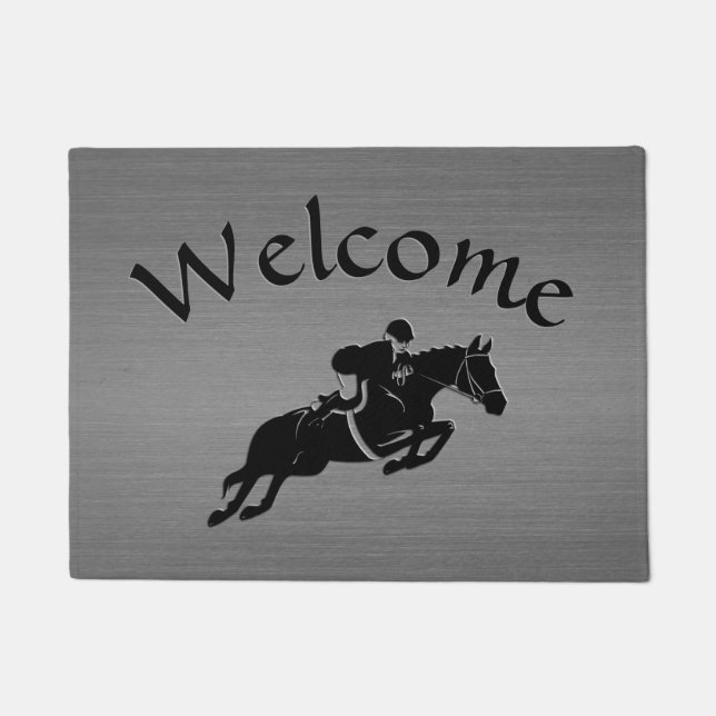 Paillasson Bienvenue Jumper équestre de Mat (Devant)