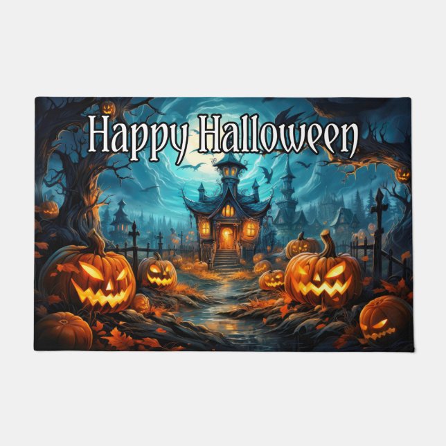 Paillasson Bienvenue  | Maison hantée d'Halloween (Devant)