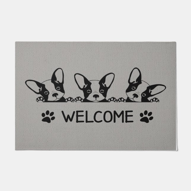 Paillasson Bienvenue Mignonne Doormat Chien, Beau Animal (Devant)