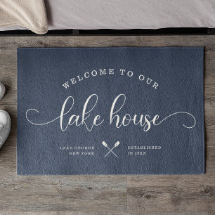 Paillasson BIENVENUE Moderne À NOTRE Lake House Brosse Script