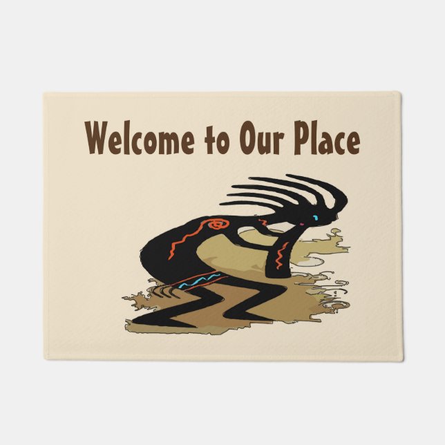 Paillasson Bienvenue, modifier le texte, Cocopelli (Devant)