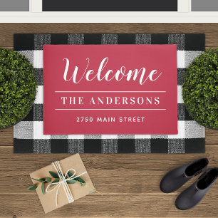 Paillasson Bienvenue Nom et Adresse de la Famille Classique R